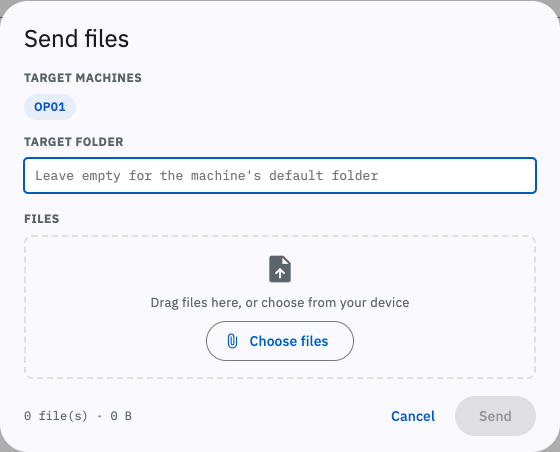 Send files dialog