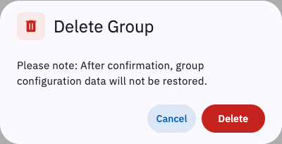 Deleting a group