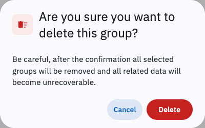 Batch deleting groups