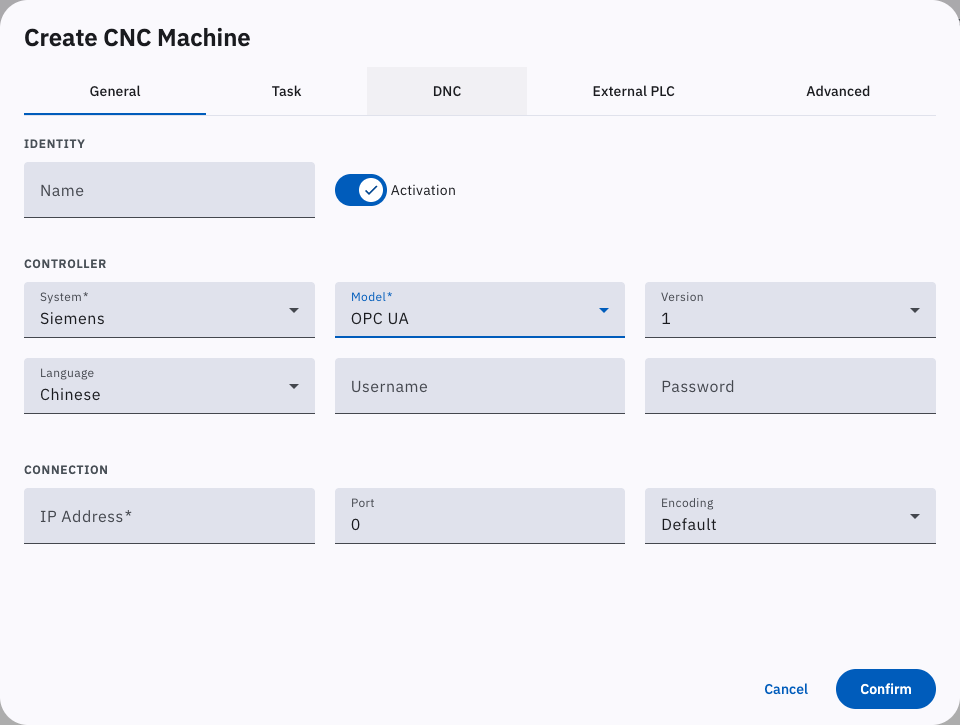 Siemens OPC UA username and password