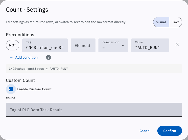Task advanced settings dialog