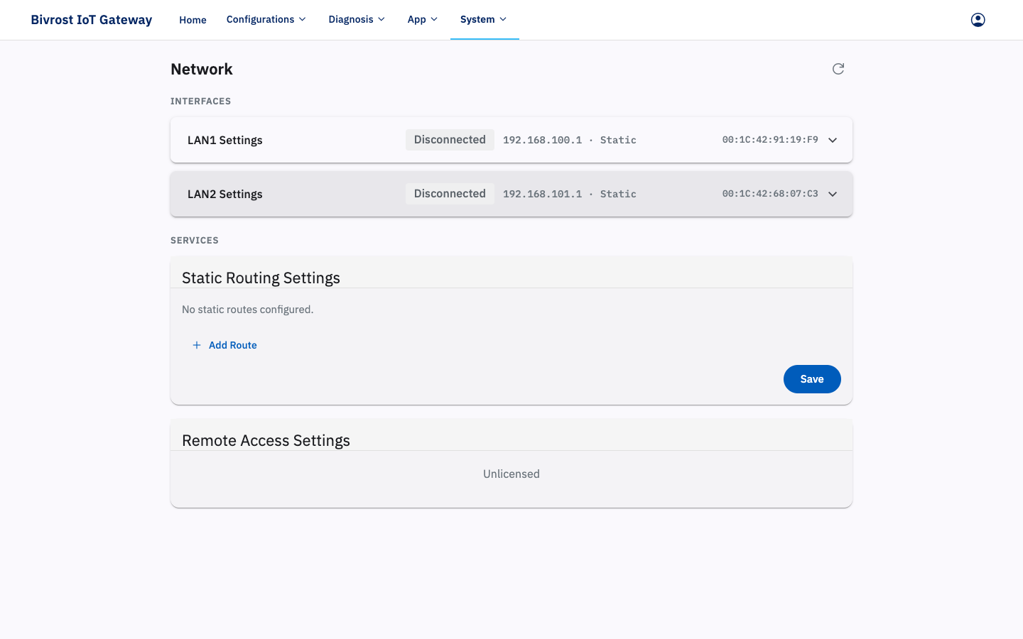 Network page