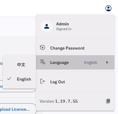 Language submenu