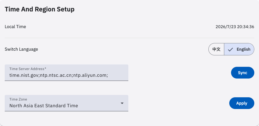 Time And Region Setup