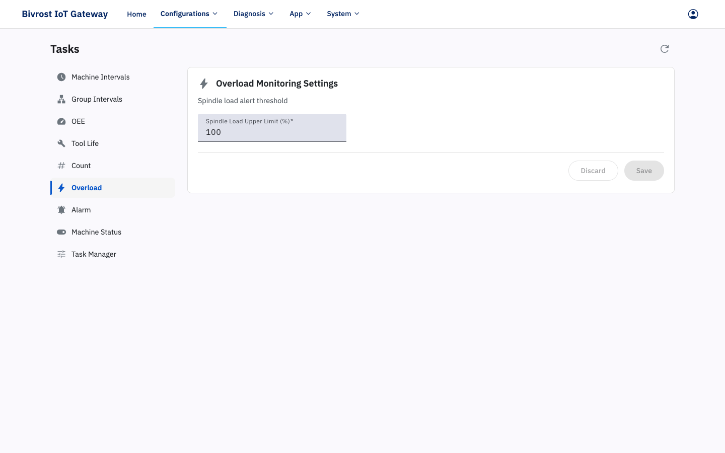 Overload Monitoring Settings