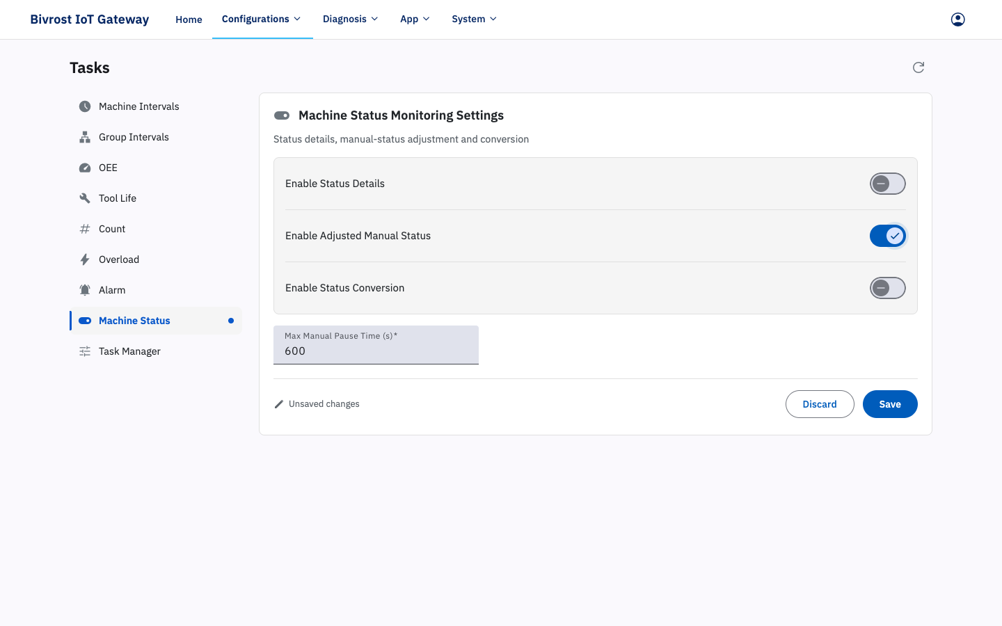 Enable Adjusted Manual Status
